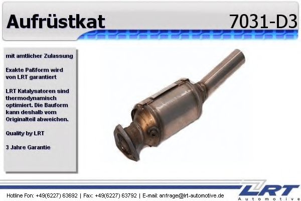 7031-D3 LRT Exhaust System Mounting Kit, catalytic converter
