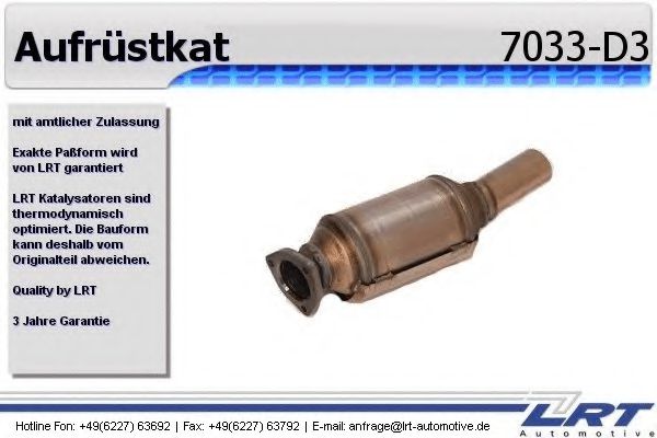 7033-D3 LRT Exhaust System Mounting Kit, catalytic converter