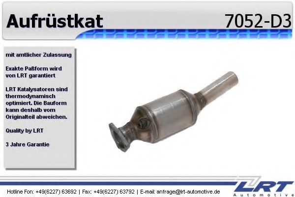 7052-D3 LRT Exhaust System Mounting Kit, catalytic converter