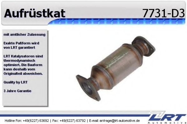 7731-D3 LRT Exhaust System Mounting Kit, catalytic converter