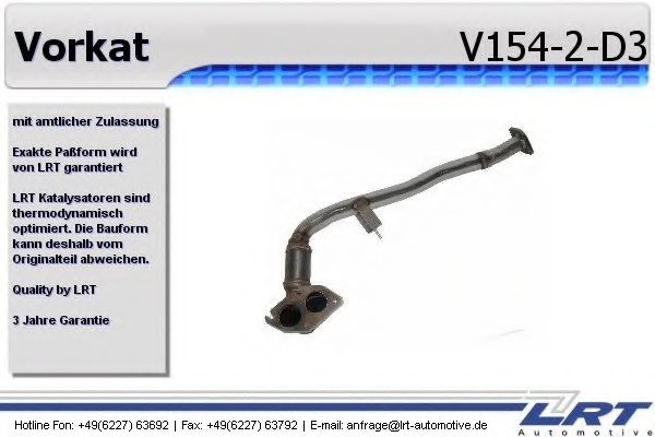 V154-2-D3 LRT Exhaust System Exhaust Pipe