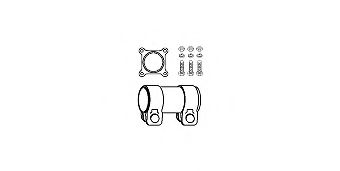 82 11 3214 HJS Exhaust System Mounting Kit, catalytic converter