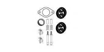 82 15 6530 HJS Exhaust System Mounting Kit, catalytic converter