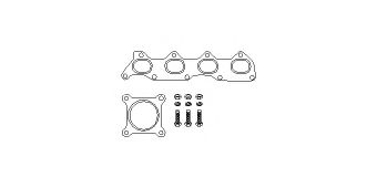 82 11 3255 HJS Exhaust System Mounting Kit, primary catalytic converter