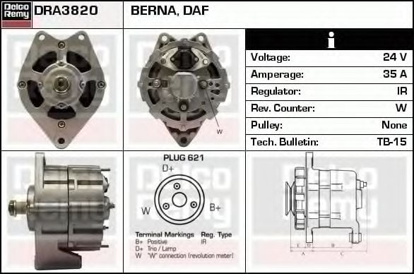 DELCO REMY DRA 3820
