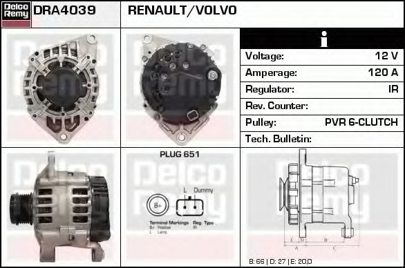 DRA4039 DELCO+REMY Generator