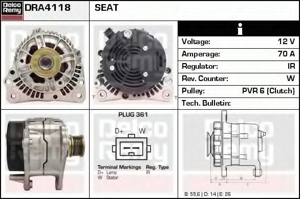 DELCO REMY DRA4118