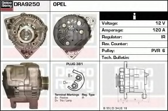 DELCO REMY DRA9250