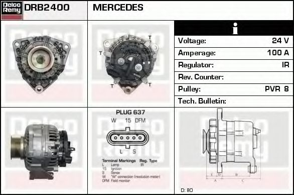 DELCO REMY DRB2400X