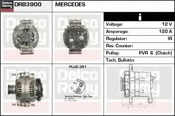 DELCO REMY DRB3900