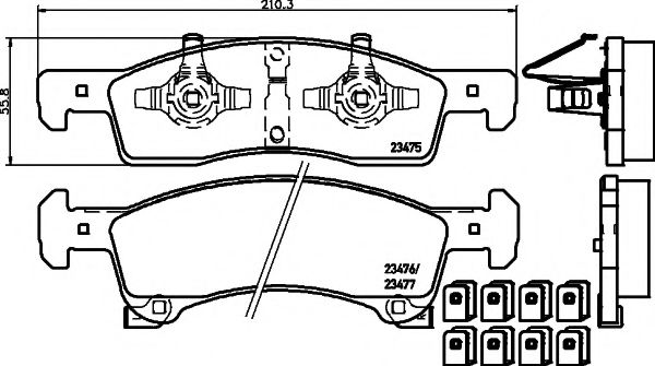 T1833 PAGID Brake Pad Set, disc brake