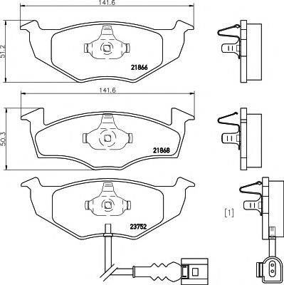 T1287 PAGID Brake System Brake Pad Set, disc brake