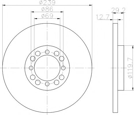 54003 PAGID Тормозная система Тормозной диск