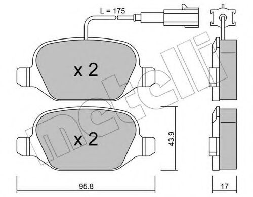 22-0323-2 METELLI Brake Pad Set, disc brake