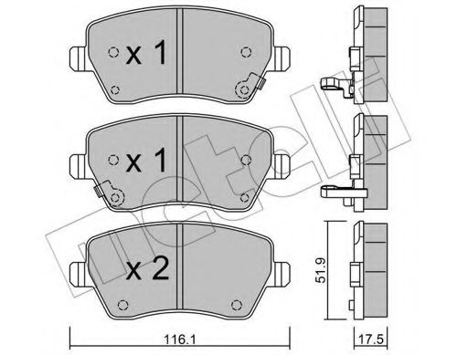 22-0485-2 METELLI Brake Pad Set, disc brake