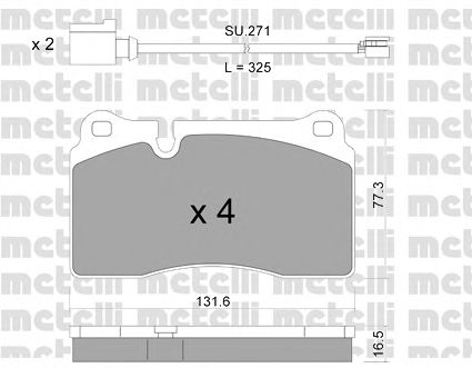 22-0659-1K METELLI Brake System Brake Pad Set, disc brake