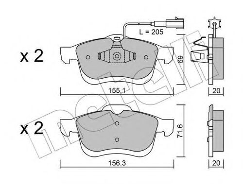 22-0824-1 METELLI Brake System Brake Pad Set, disc brake