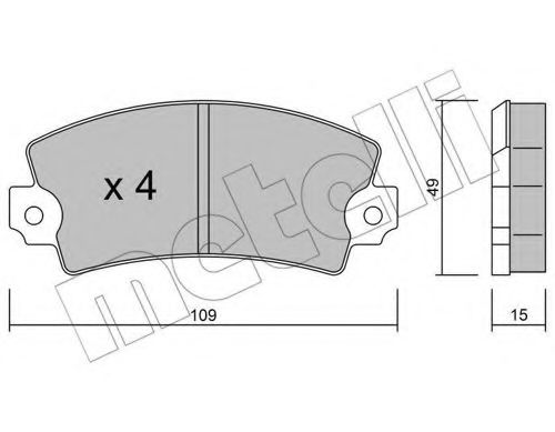 22-0005-2 METELLI Brake System Brake Pad Set, disc brake