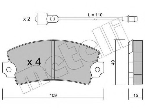 22-0005-4 METELLI Brake Pad Set, disc brake