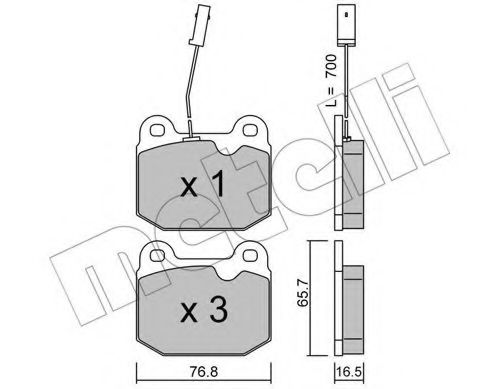 22-0013-2 METELLI Brake Pad Set, disc brake