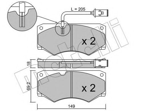 22-0014-2 METELLI Brake System Brake Pad Set, disc brake