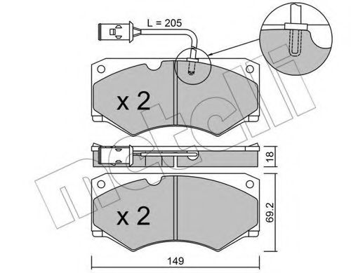22-0014-3 METELLI Brake System Brake Pad Set, disc brake
