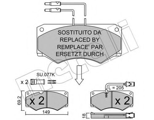 22-0014-5 METELLI Brake Pad Set, disc brake