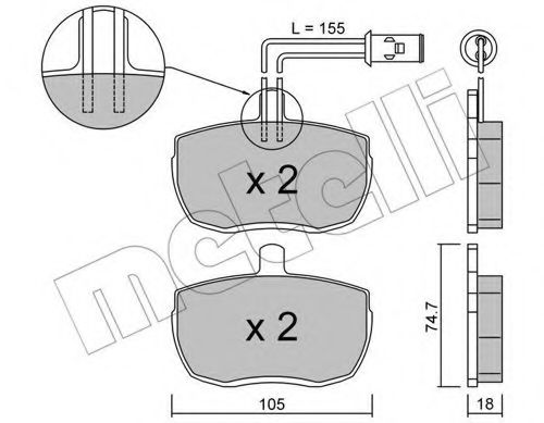 22-0016-1 METELLI Brake System Brake Pad Set, disc brake