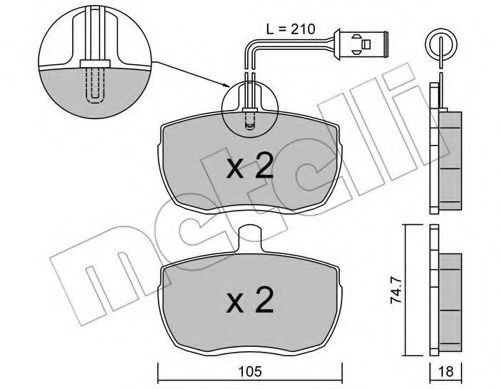 22-0016-2 METELLI Brake System Brake Pad Set, disc brake