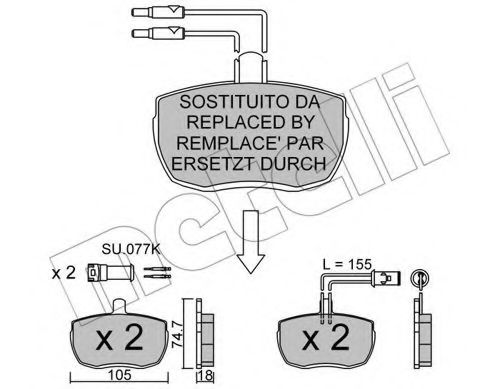 22-0016-4 METELLI Brake System Brake Pad Set, disc brake