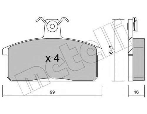 22-0026-0 METELLI Brake Pad Set, disc brake