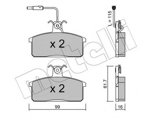 22-0026-2 METELLI Тормозная система Комплект тормозных колодок, дисковый тормоз