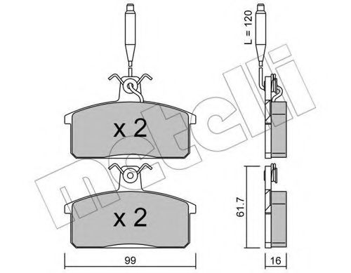 22-0026-3 METELLI Brake Pad Set, disc brake