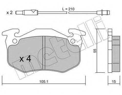 22-0036-2 METELLI Brake System Brake Pad Set, disc brake
