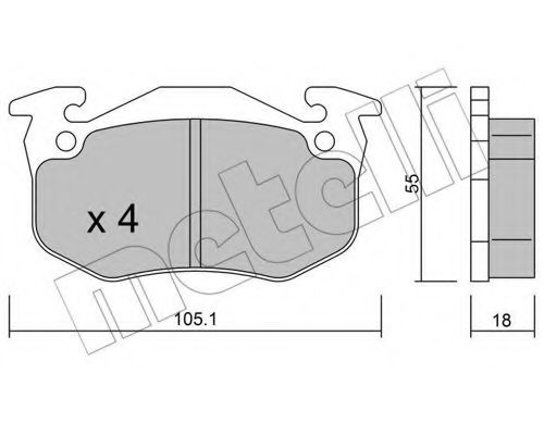 22-0036-4 METELLI Brake System Brake Pad Set, disc brake