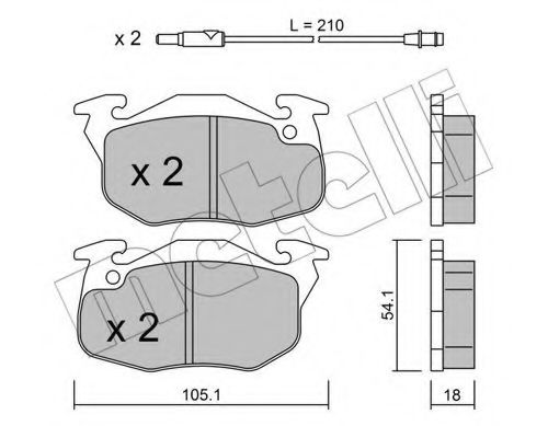 22-0037-0 METELLI Brake System Brake Pad Set, disc brake