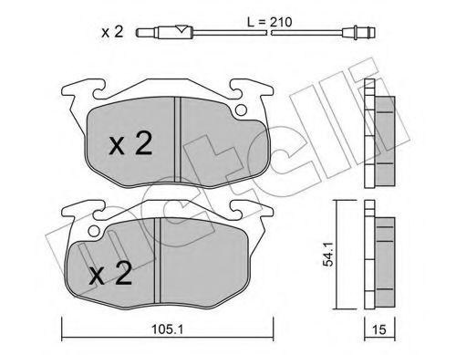 22-0037-3 METELLI Brake System Brake Pad Set, disc brake