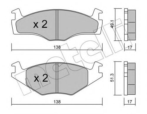22-0045-2 METELLI Brake Pad Set, disc brake