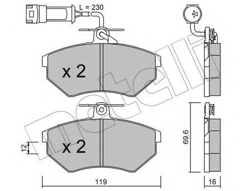 22-0050-4 METELLI Тормозная система Комплект тормозных колодок, дисковый тормоз