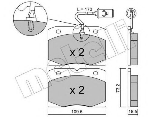 22-0051-2 METELLI Brake Pad Set, disc brake