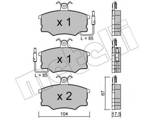 22-0053-0 METELLI Brake Pad Set, disc brake