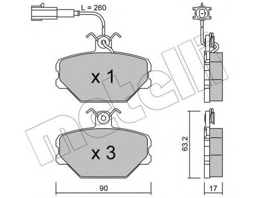 22-0059-0 METELLI Brake System Brake Pad Set, disc brake