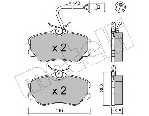 22-0074-1 METELLI Brake System Brake Pad Set, disc brake