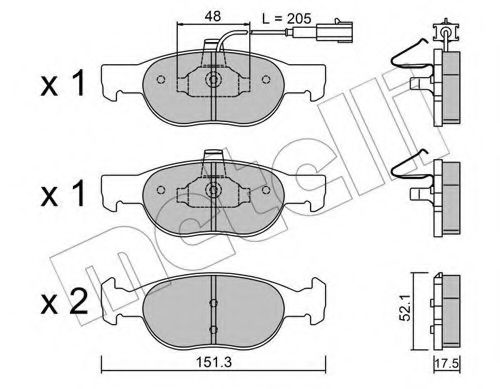 22-0079-0 METELLI Brake Pad Set, disc brake