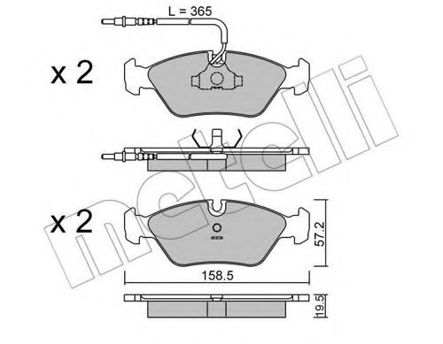 22-0091-2 METELLI Brake Pad Set, disc brake