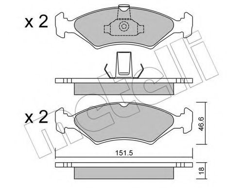 22-0093-0 METELLI Brake Pad Set, disc brake