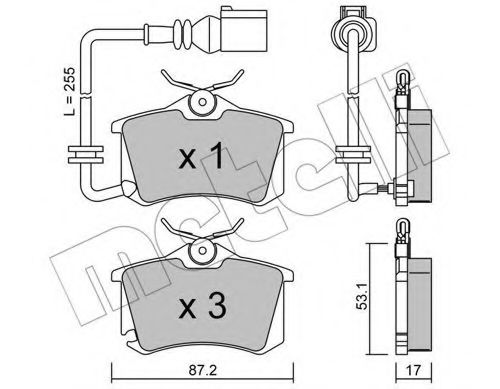 22-0100-4 METELLI Brake System Brake Pad Set, disc brake