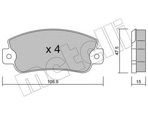22-0104-0 METELLI Brake Pad Set, disc brake