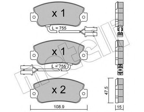 22-0104-1 METELLI Brake Pad Set, disc brake