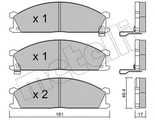 22-0107-1 METELLI Brake System Brake Pad Set, disc brake